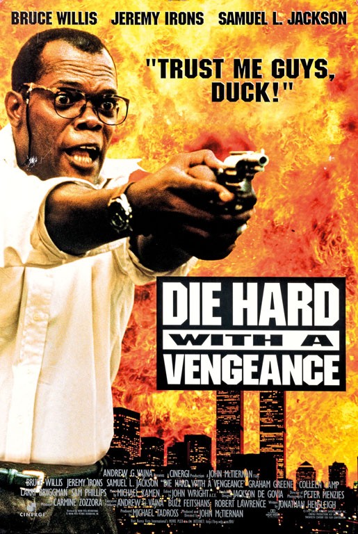 Samuel L. Jackson a "Die Hard with a Vengeance" című film plakátján