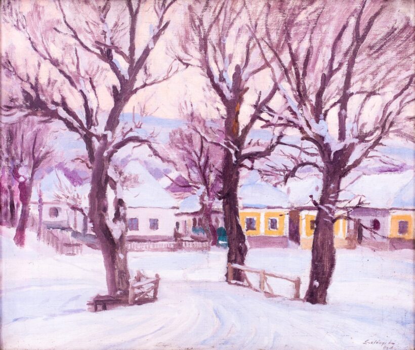Szlányi Lajos (1869-1949): Téli ózdi táj