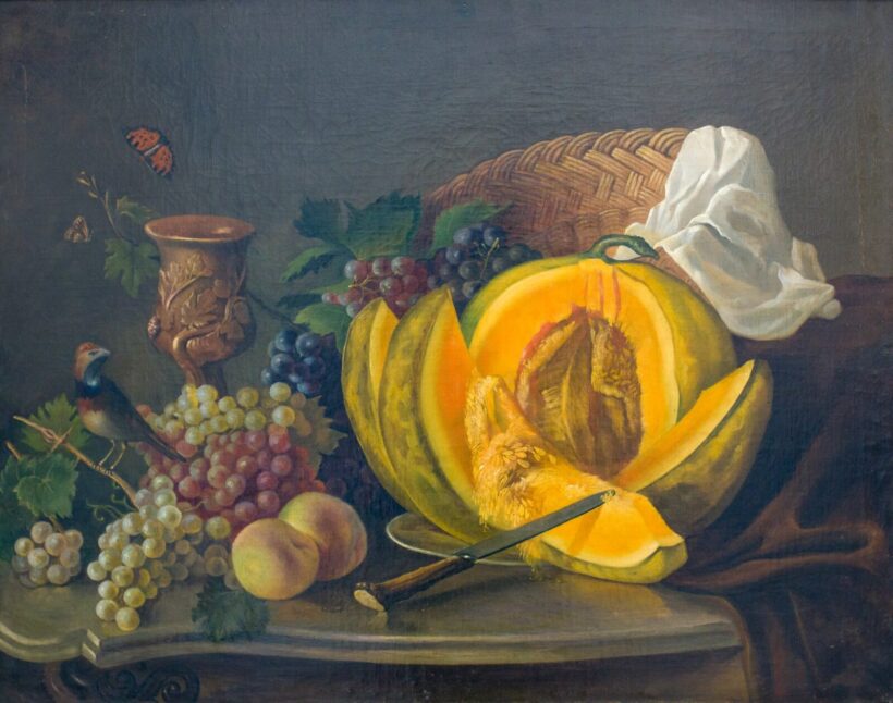 Fáy Albert (1810-1880): Sárgadinnyés csendélet, 1853
