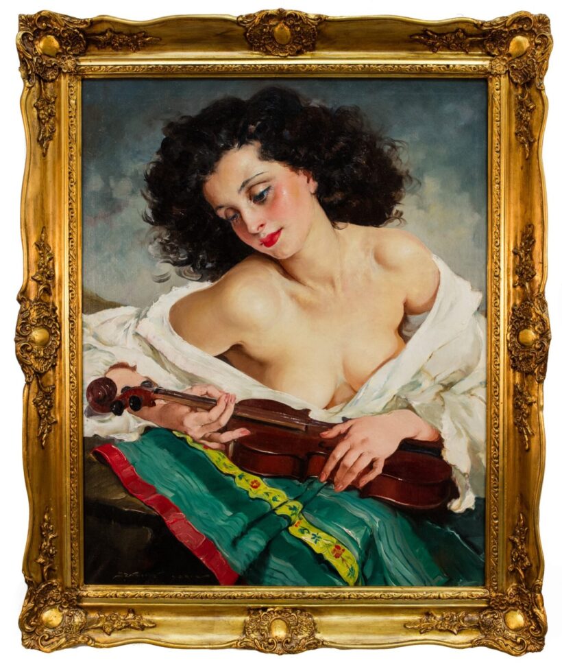 Szánthó Mária (1897-1998): Nő hegedűvel - Image 2