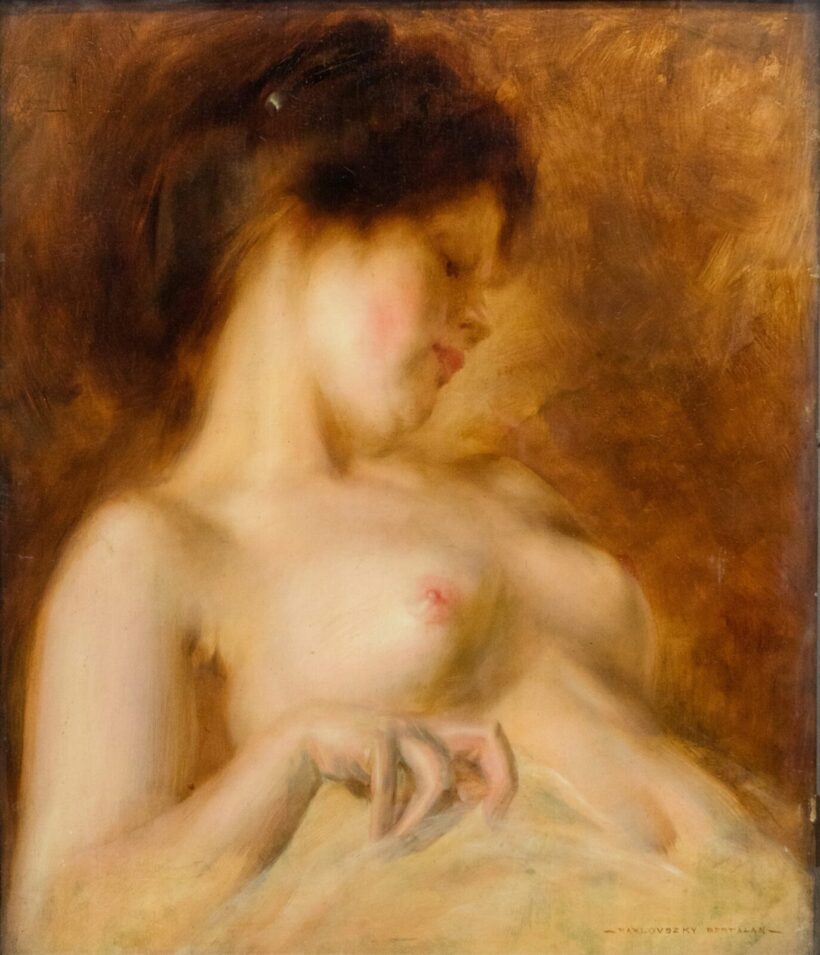 Karlovszky Bertalan (1858-1938): Női félakt