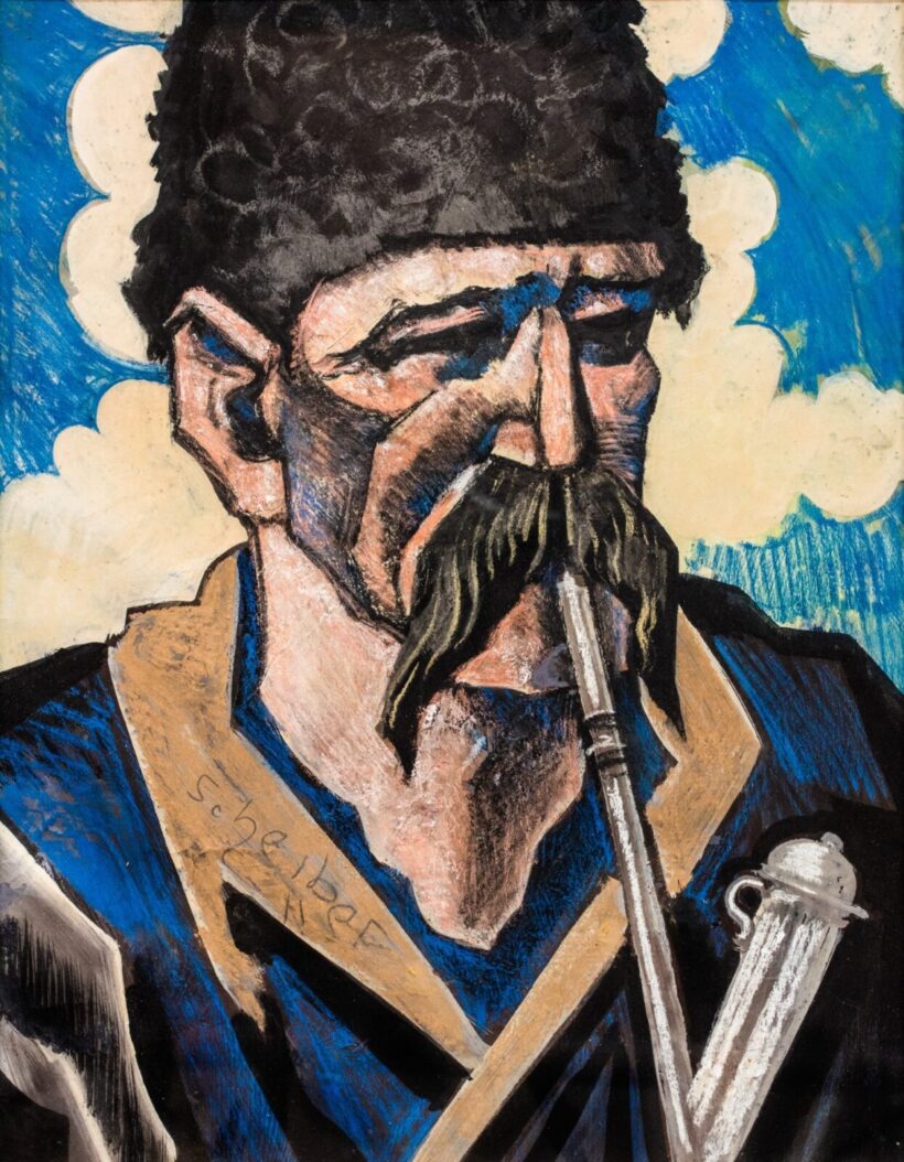 Scheiber Hugó (1873-1950): Pipázó juhász