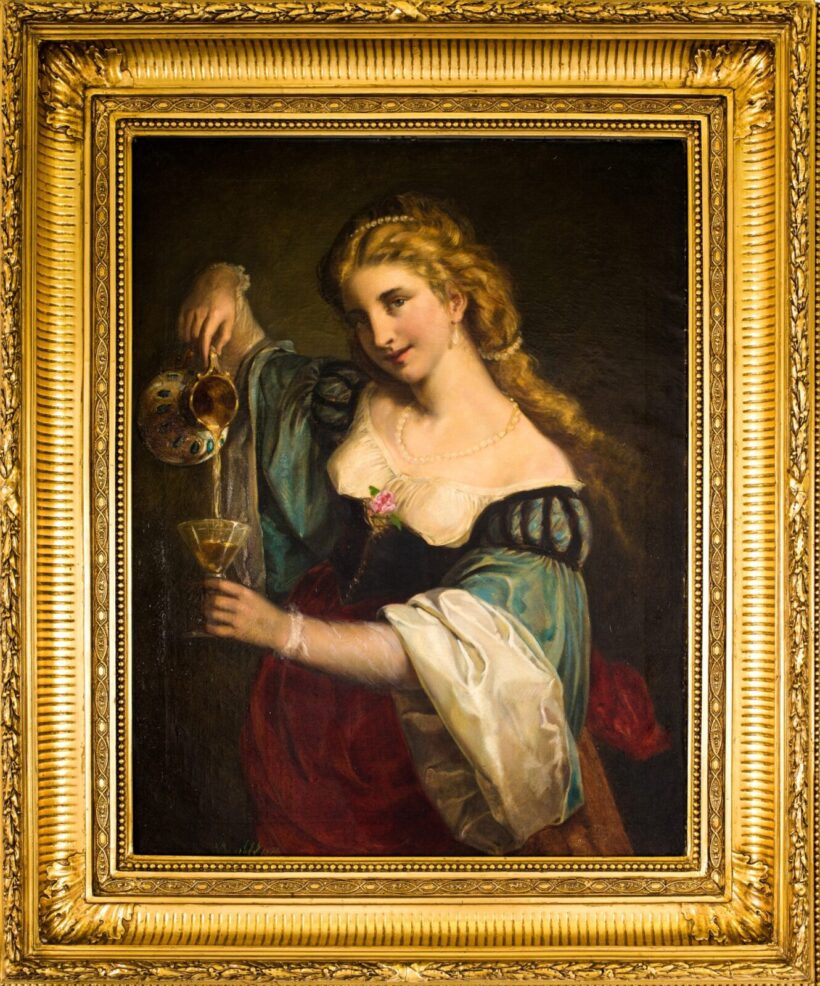 19. századi európai festőművész Wolff jelzéssel: A csábító, 1870 - Image 2