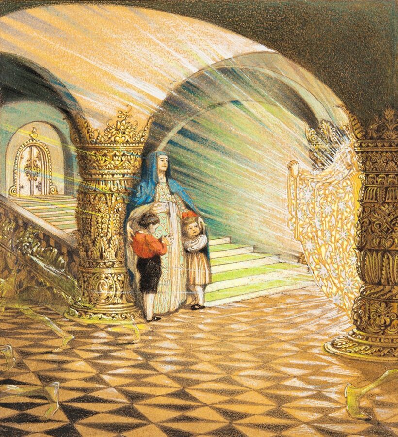 Jaschik Álmos (1885-1950): Anyai szeretet, Illusztráció Maurice Maeterlinck "Kék madár" című művéhez