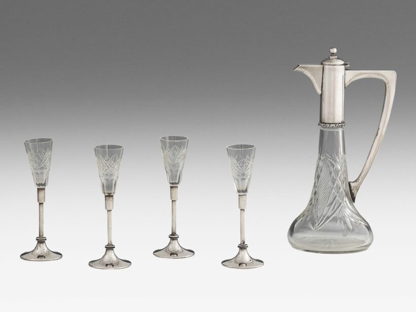 Jugendstil likőröskészlet