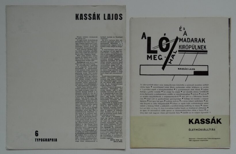 Kassák Lajos (1887 - 1967): 6 typographia, teljes mappa + Kassák életműkiállítás katalógus, Debrecen, 1969