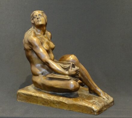 Lányi Dezső (1879-1951): Ülő női akt könyvvel, 1929
