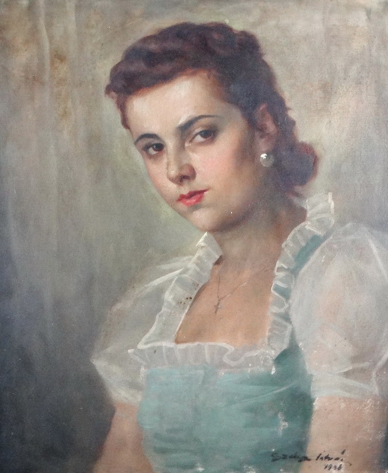 Szász István (1878-1965): Igéző tekintető fiatal nő, 1938