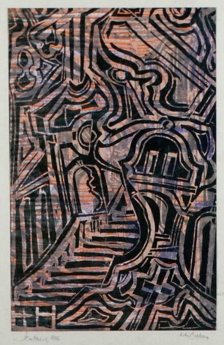 Molnár Bertalan (1933): Szentendrei kompozíció, 1994