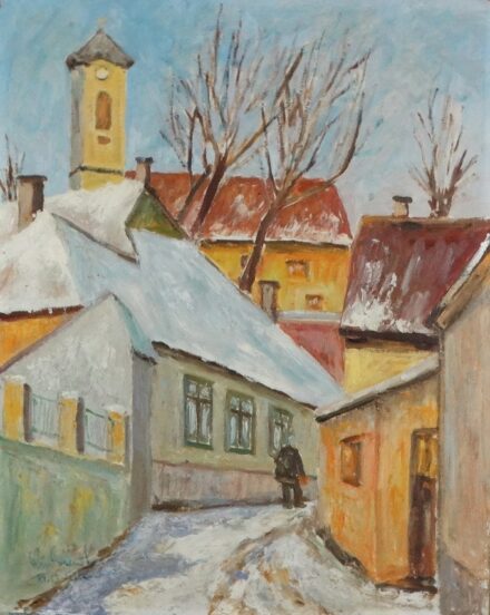 Olvashatatlan szignó: Tél Szentendrén, 1981
