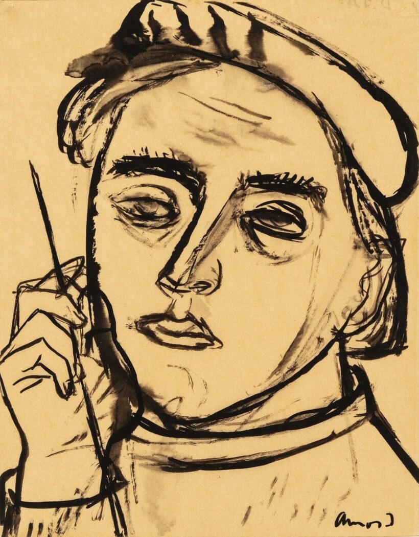 Ámos Imre (Nagykálló, 1907 – Ohrdruf, 1944): Önarckép, 1940 körül