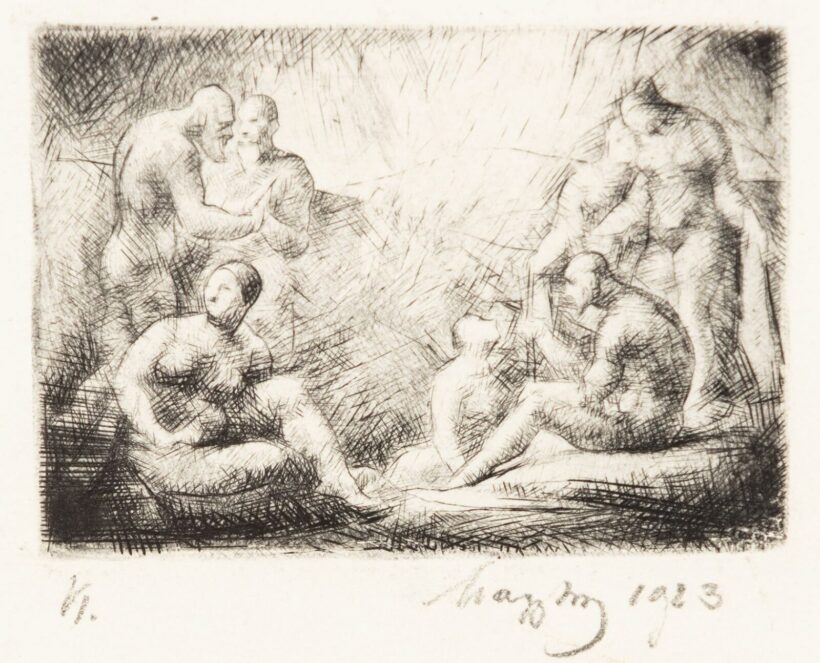 Zsögödi Nagy Imre (Csíkzsögöd, 1893 – Csíkszereda, 1976): Akt kompozíció, 1923