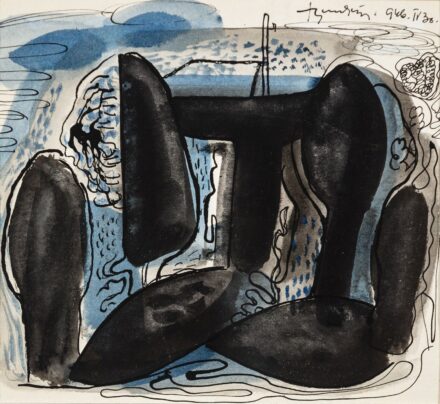 Bene Géza (Csáca, 1900 – Budapest, 1960): Kertajtóban, 1946