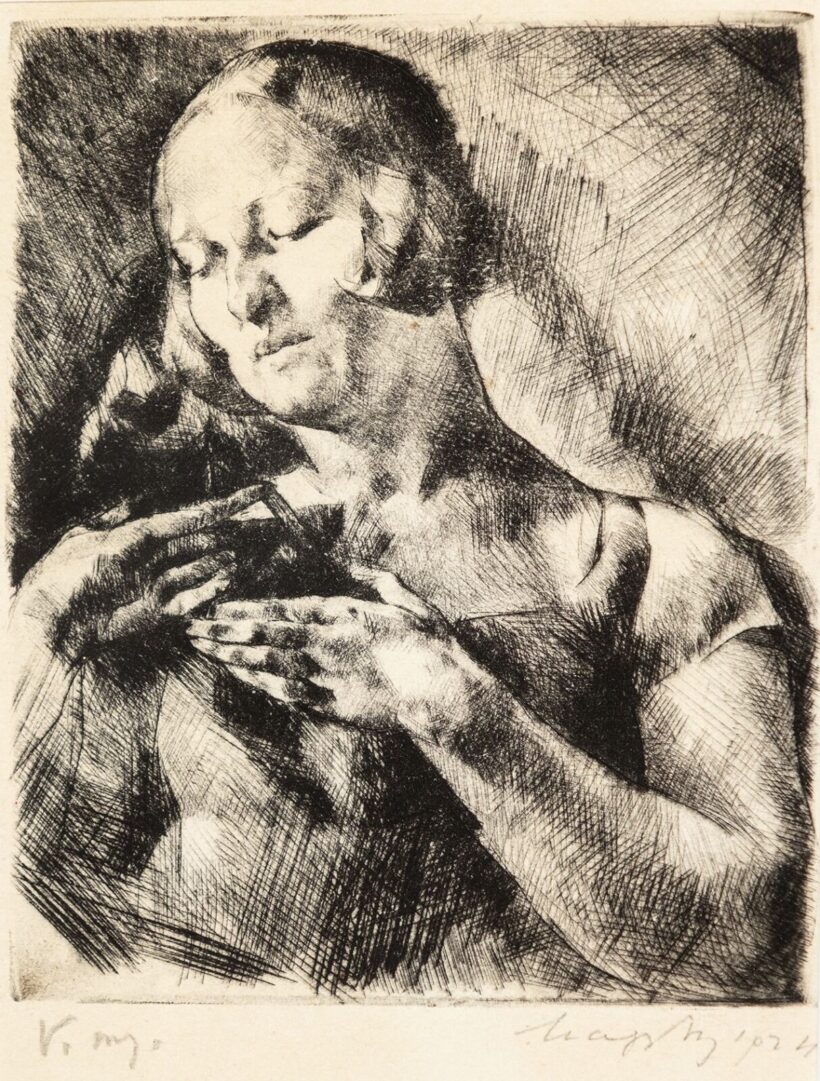 Zsögödi Nagy Imre (Csíkzsögöd, 1893 – Csíkszereda, 1976): Nő Bibliával, 1924