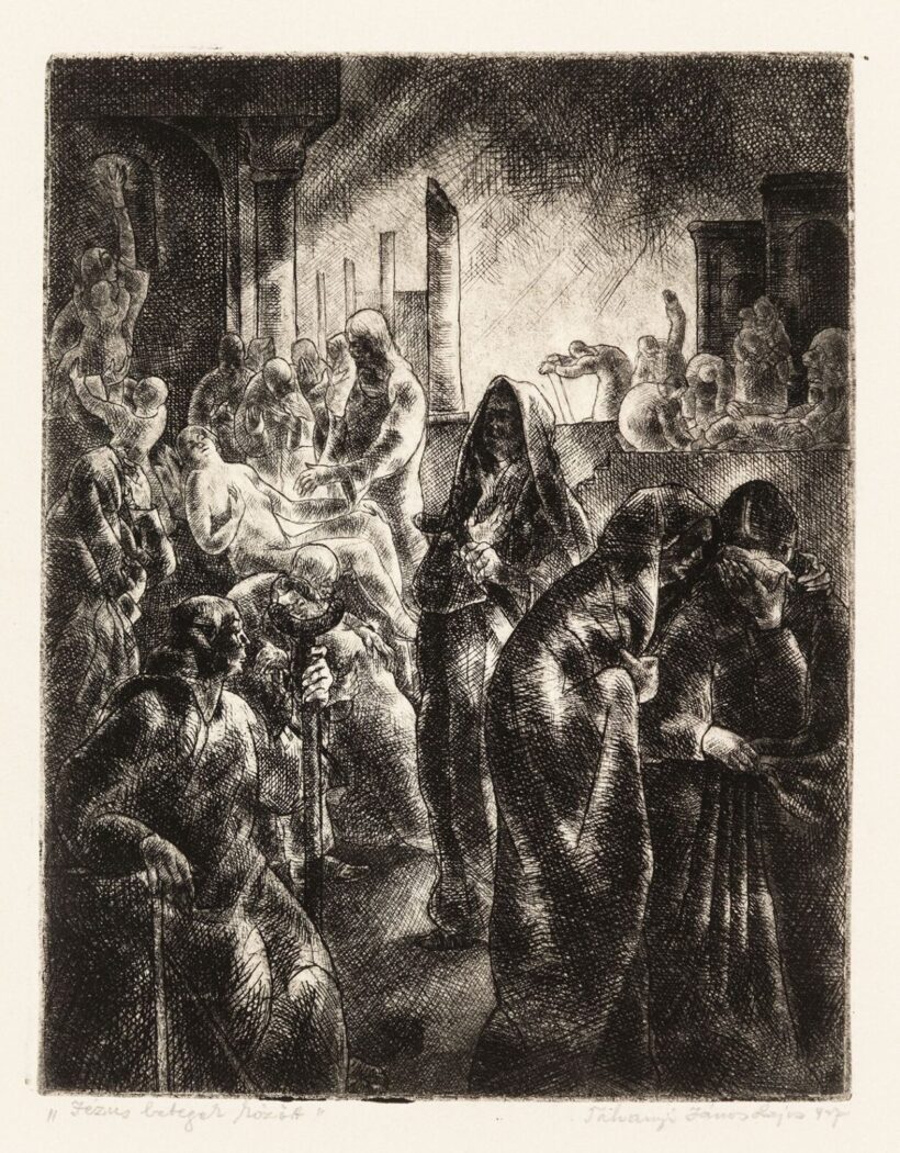 Tihanyi János Lajos (Pécs, 1892 - Kiskunhalas, 1957): Jézus a betegek között, 1927