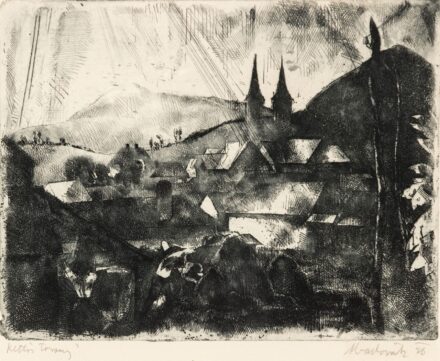Aba-Novák Vilmos (Budapest, 1894 – Budapest, 1941): Kettős torony (Felsőbánya), 1926