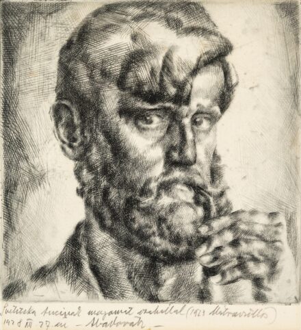 Aba-Novák Vilmos (Budapest, 1894 – Budapest, 1941): Szakállas önarckép, 1923