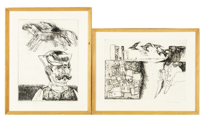 Csohány Kálmán (Pásztó, 1925 – Budapest, 1980): Ady emlékére és Csikós számadó (2 darab rézkarc)