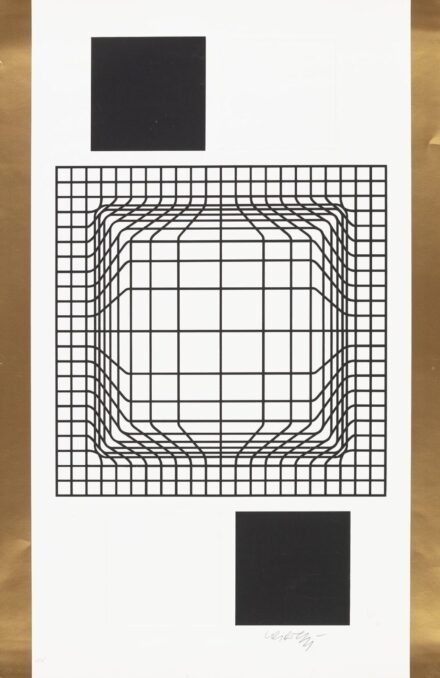 Victor Vasarely (Pécs, 1906 – Párizs, 1997): Fekete-fehér kompozíció