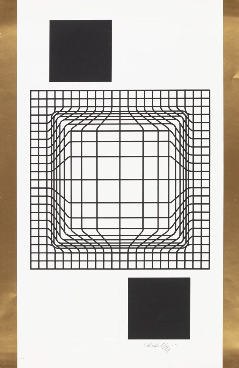 Victor Vasarely (Pécs, 1906 – Párizs, 1997): Fekete-fehér kompozíció