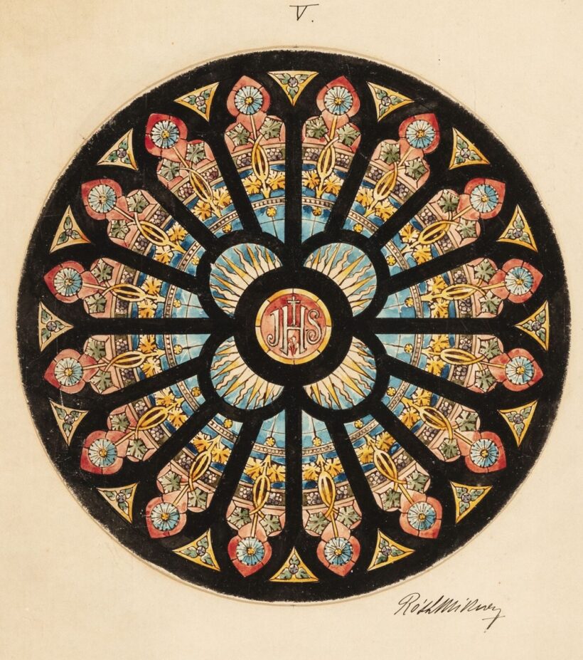 Róth Miksa (Pest, 1865 – Budapest, 1944): Tondó üvegablakterv