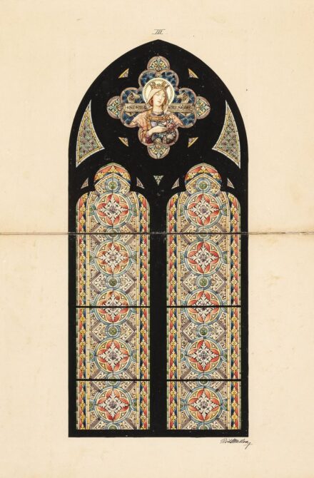 Róth Miksa (Pest, 1865 – Budapest, 1944): Szent Erzsébet (Üvegablakterv)