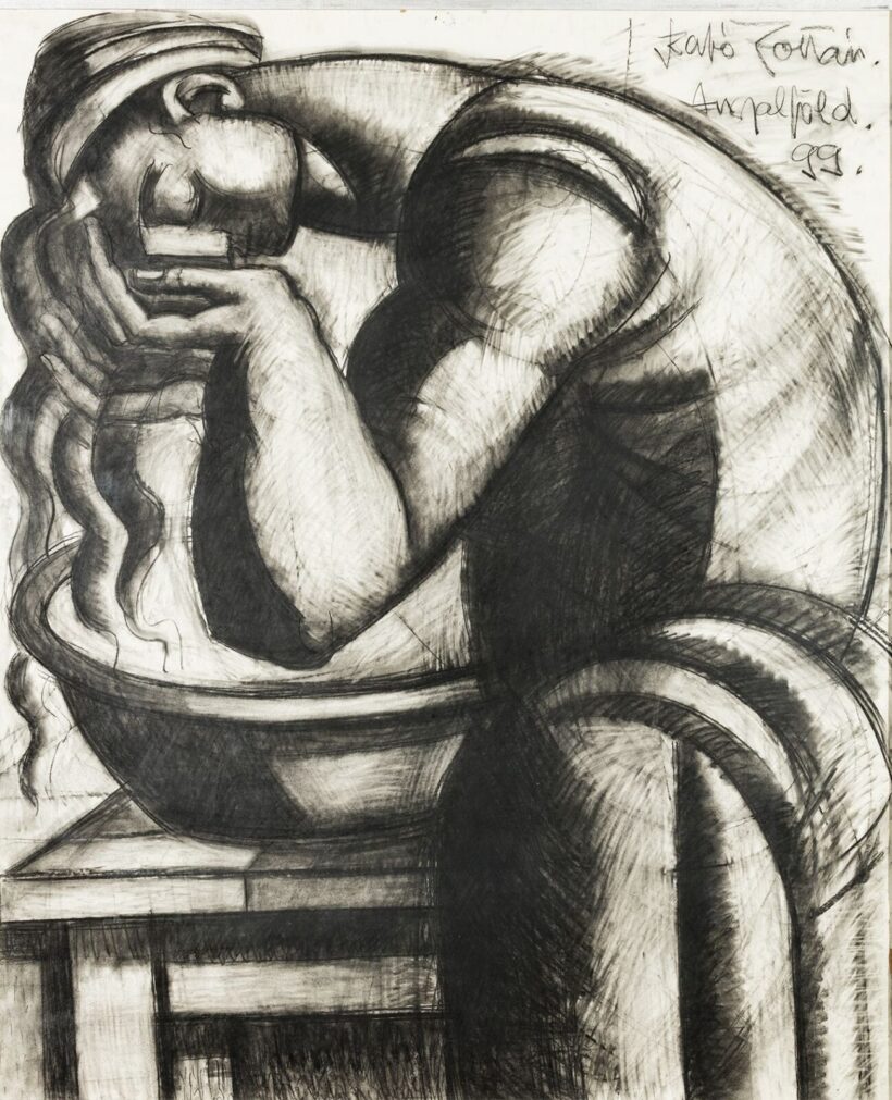 Angyalföldi Szabó Zoltán (Budapest, 1929 – Budapest, 2014): Mosakodó, 1999