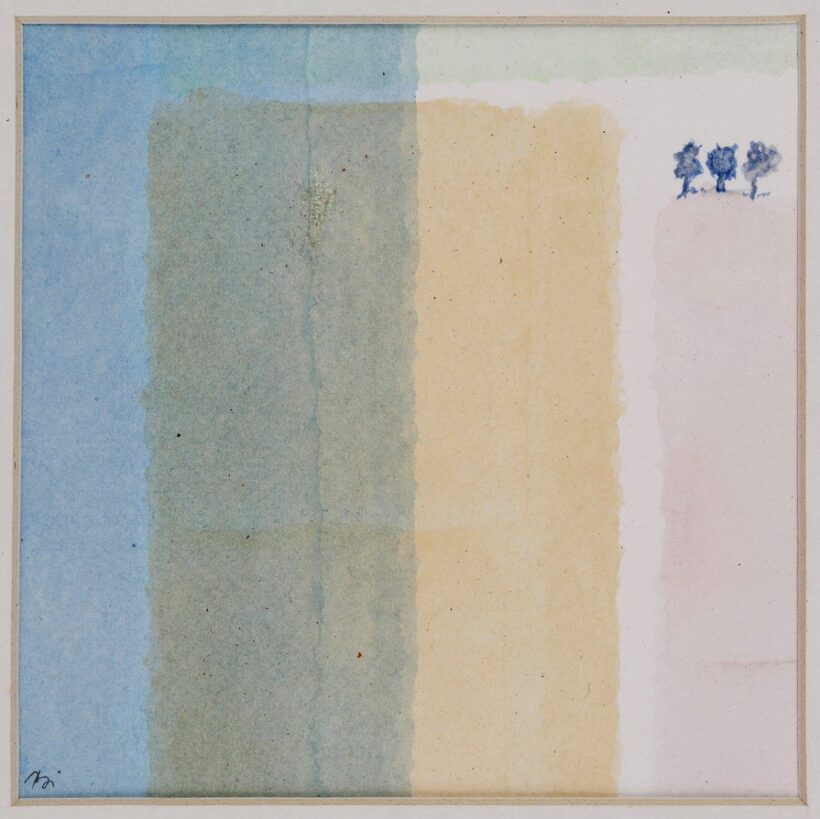 Bálind István (1953): Kép három fával, 2011