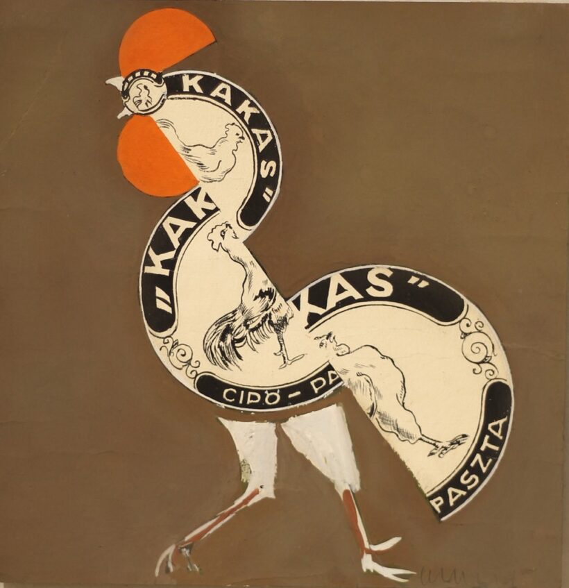Konecsni György (1908 - 1970): "Kakas" cipőpaszta - reklámterv, 1935