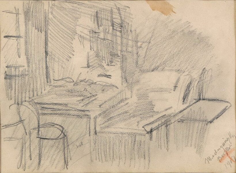 Mednyánszky László (1852 - 1919): Enteriőr Beczkón, 1907
