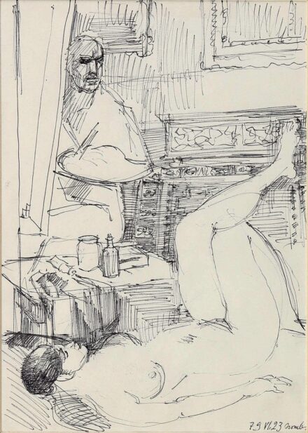 Miklóssy Gábor (1912 - 1998): Pihenő modell, 1979 VI. 23 (fia igazolásával)