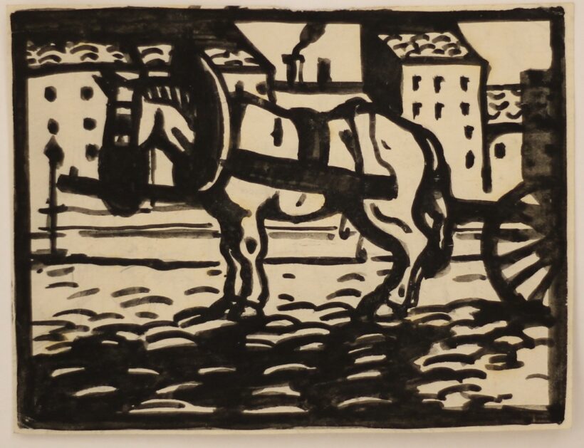 Podolini - Volkmann Artúr (1891 - 1943): Ló szekér előtt