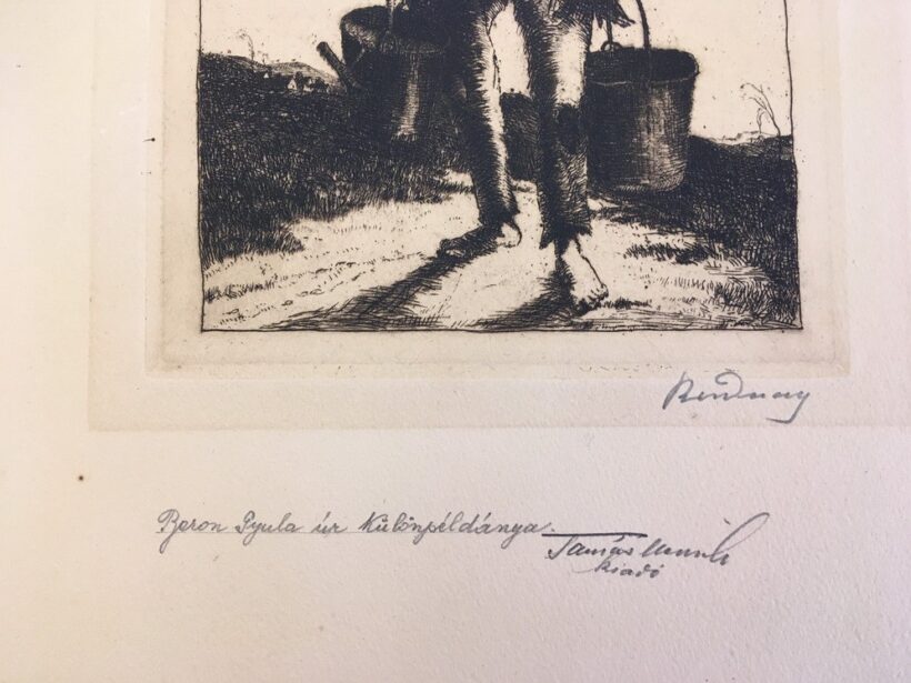 Rudnay Gyula (1878 - 1957): Vízet hordó, a mű alatt Tamás Henrik (mint kiadó) kézírásával: Beron Gyula úr különpéldánya (!) - Image 2