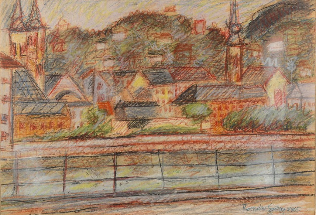 Román György (1903 - 1981): Budai látkép, 1965