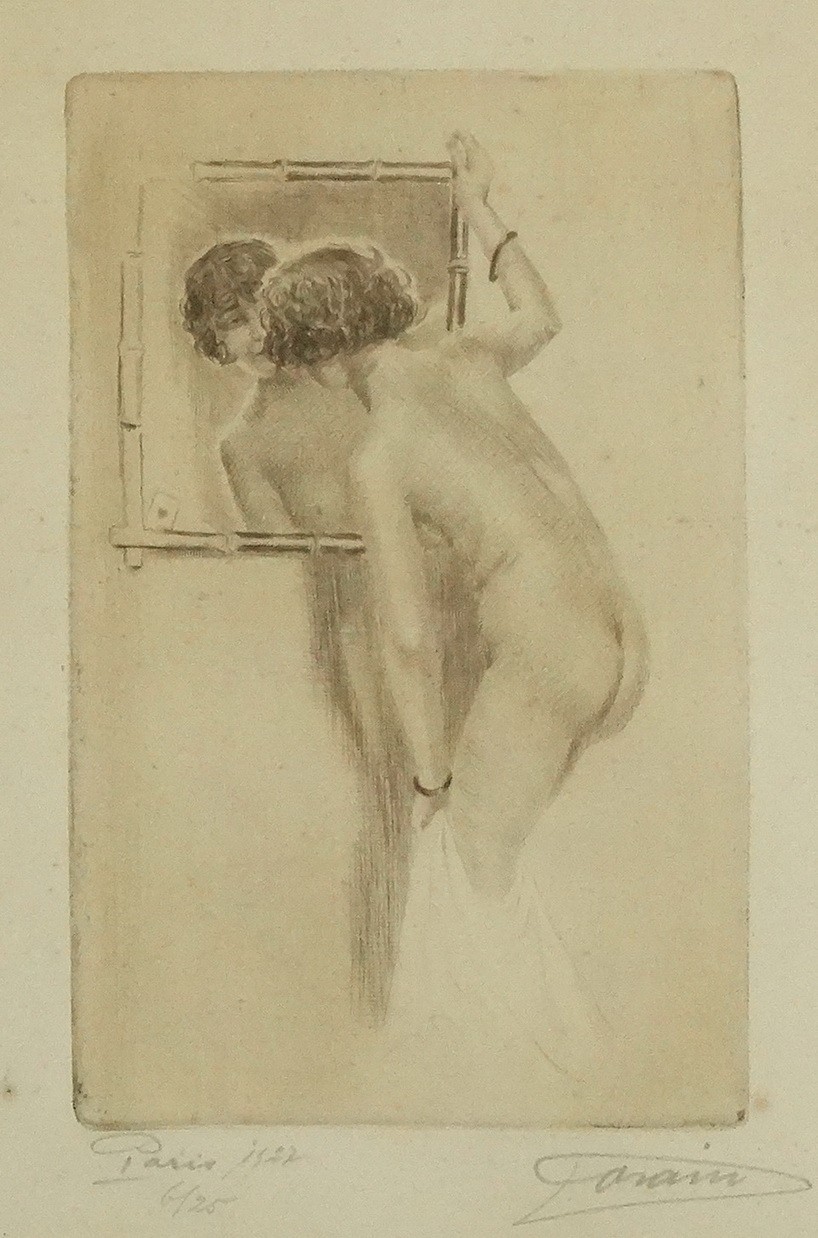 Forain, Jean-Louis (1852 - 1931): Akt tükörben, 1927