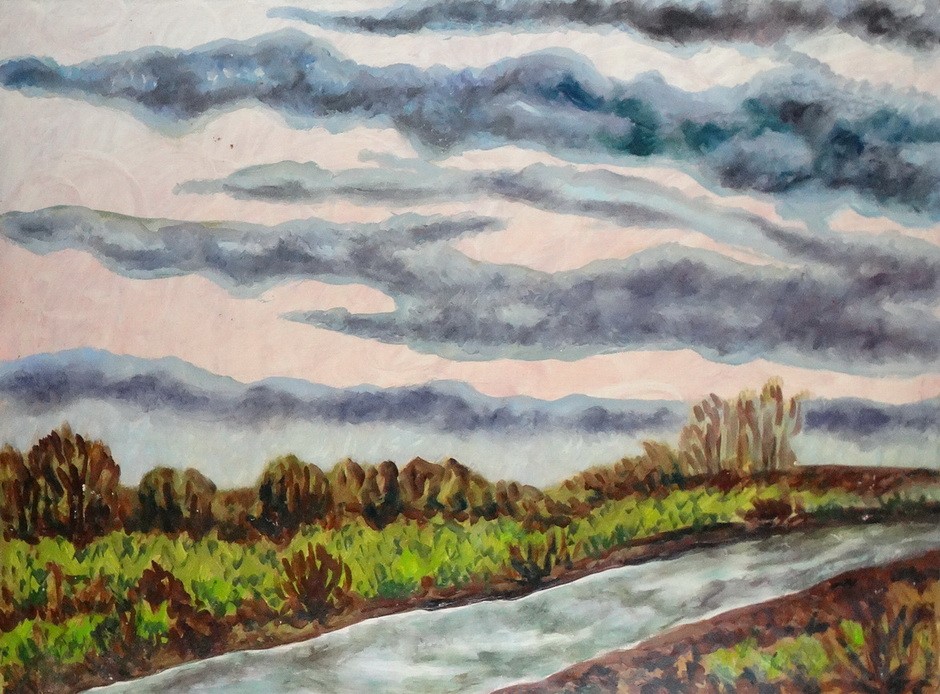 Weisz Zsuzsanna (1925 - 2017): Zsennyei táj 6., 1982