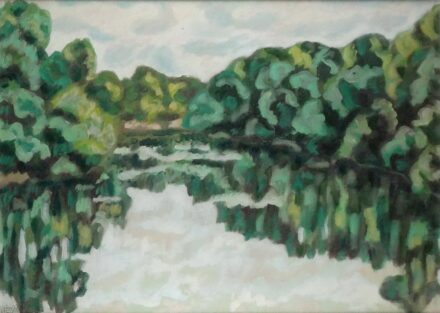 Weisz Zsuzsanna (1925 - 2017): Folyókanyar füzessel, 1976
