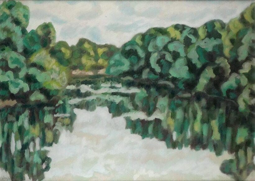Weisz Zsuzsanna (1925 - 2017): Folyókanyar füzessel, 1976
