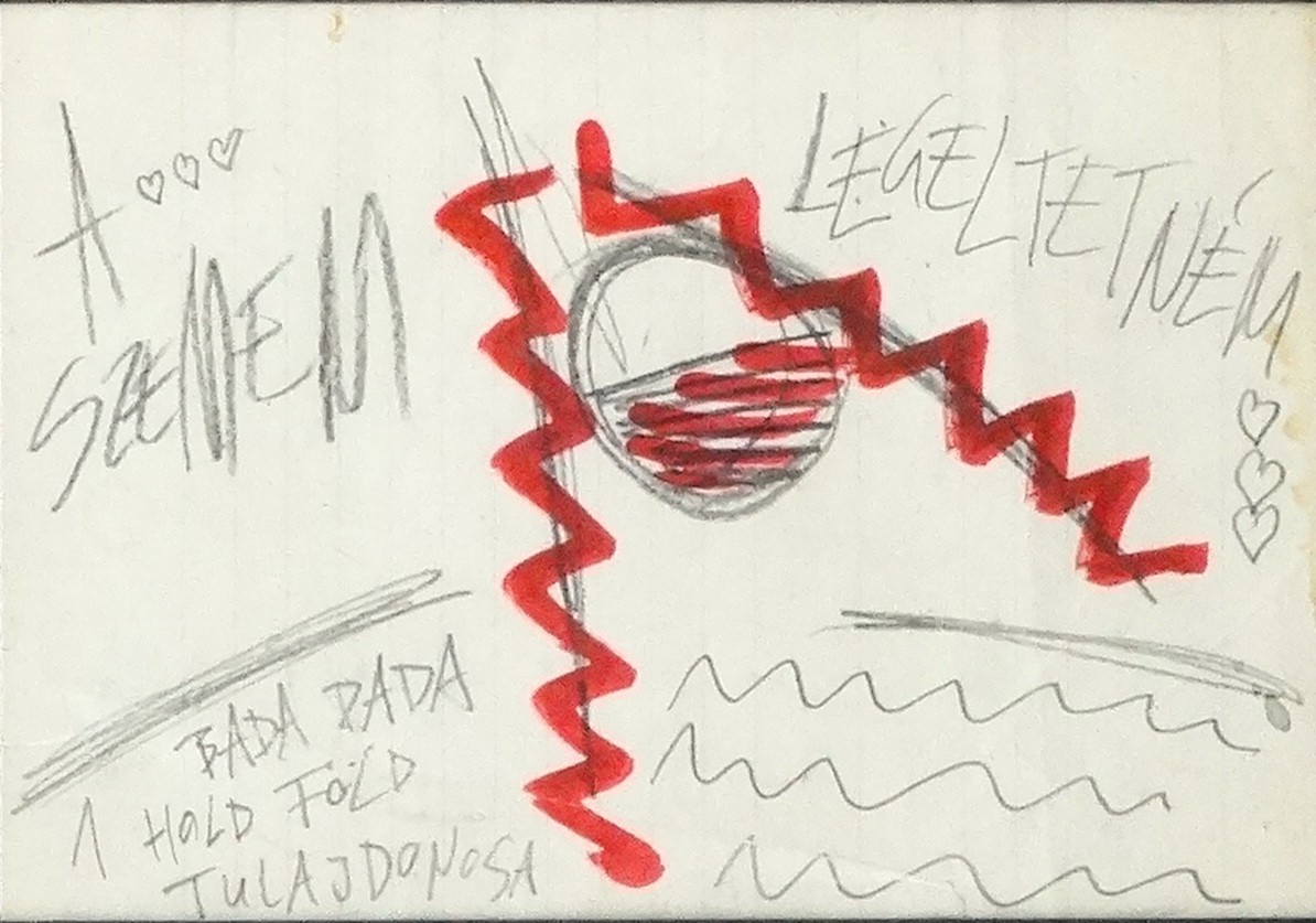 Bada Dada (1963 - 2006): A szemem legeltetném, ötletjegyzet a "Tüzesvíz" kiállításhoz, 2001