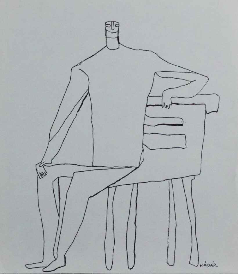 Kádár György (1912 - 2002): Ülő férfi, 1968