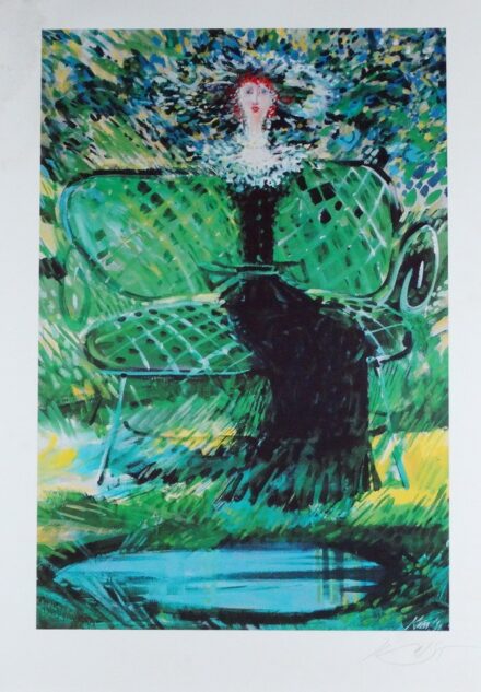Kass János (1927 - 2010): Artista 1989/92, Zöld hölgy, 1981/92