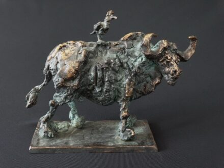 Tóth Ernő (1949): Kafferbivaly madárral, 2014