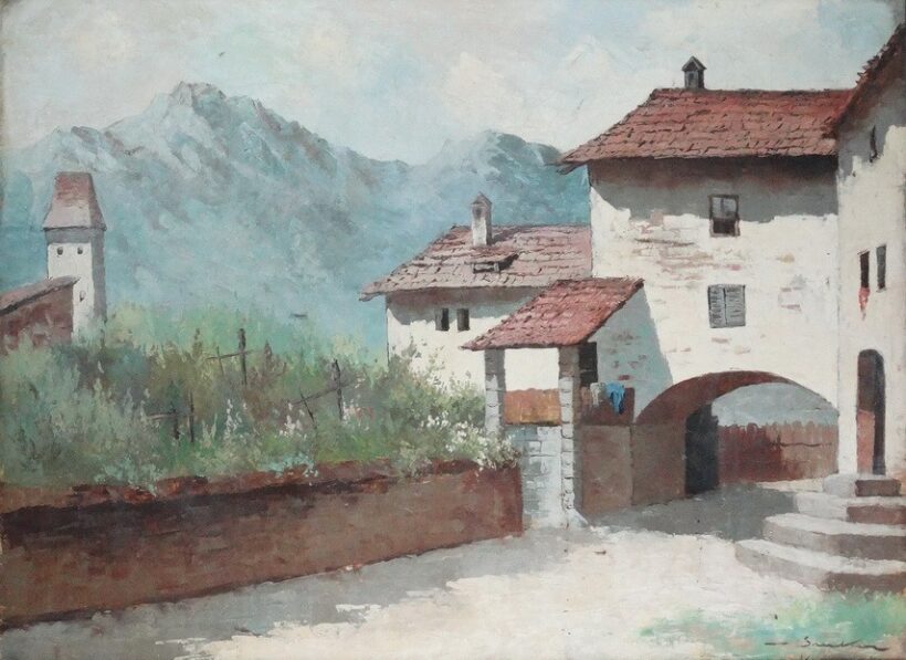 Olvashatatlan szignó: Hegyi házak