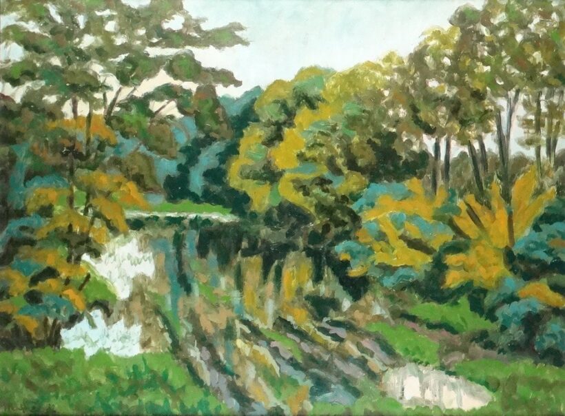 Weisz Zsuzsanna (1925 - 2017): Tükröződés az erdőben, 1982.