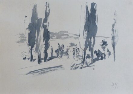 Borsos Miklós (1906 - 1990): Lovasok, 1954