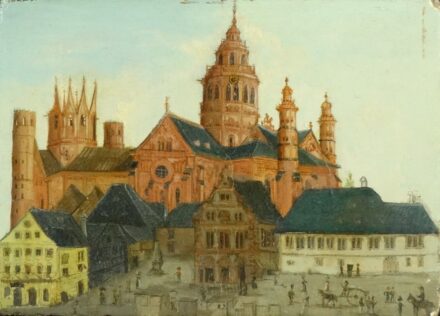 Német festő 18. szd.: Főtér a székesegyházzal