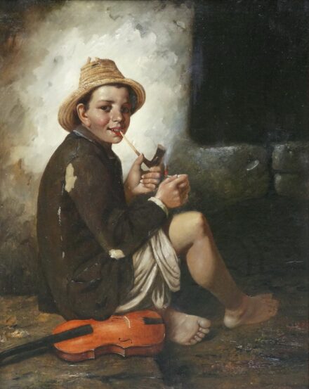 Valentiny János (1842-1902): Pipázó fiú