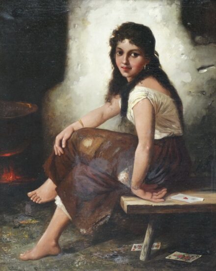 Valentiny János (1842-1902): Kártyavető