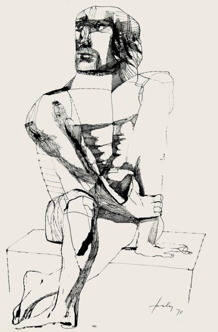 Szalay Lajos (1909-1995): Férfiakt, 1970