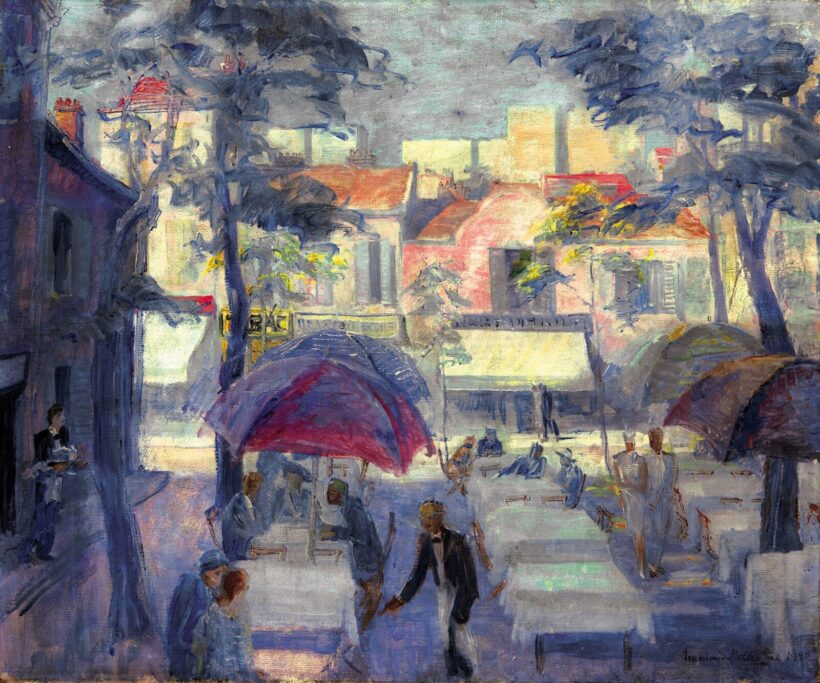 Monostori Moller Pál (1894-1978): Párizsi kávéház teraszán, 1942